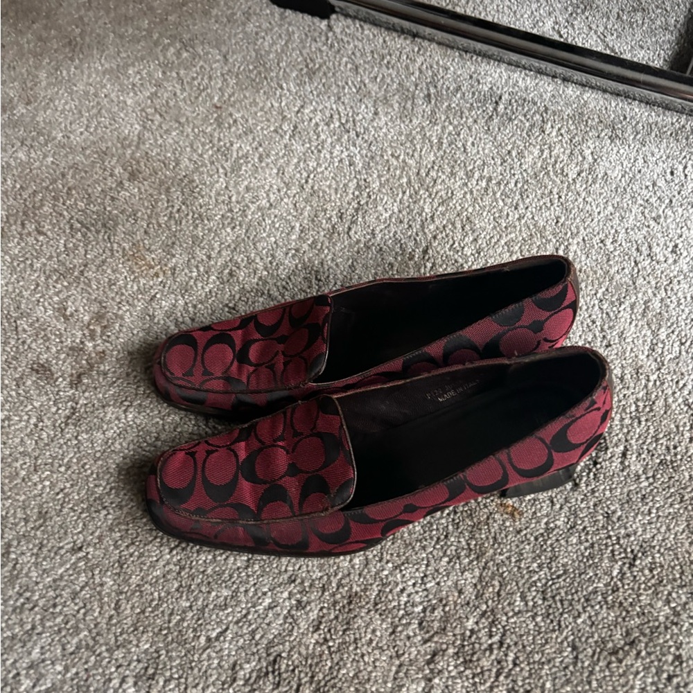 Used Burgundy and Black high heel shoes for salw. $50